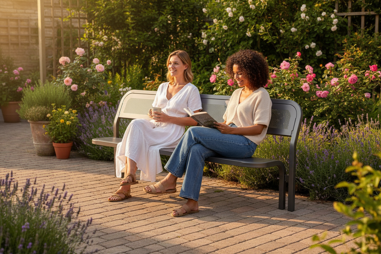 Premium Heavy Duty 2m Steel Seat Bench with Backrest for Outdoor Comfort and Durability | Barriers Co