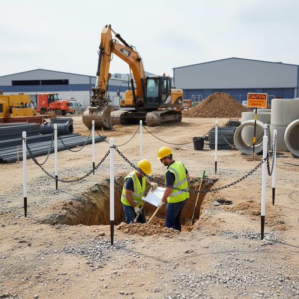 Premium Outdoor Post and Chain Barrier Set with Ground Spikes and 25m Chain for Flexible Boundary Marking