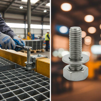 Premium M8 x 35mm Heavy Duty Bolt, Nut, and Washer Set for GRP Grating Clips - High-Quality Professional Grade for Industrial and Commercial Applic...