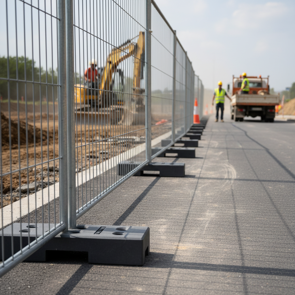 Premium Recycled Plastic Base Plate for Mobile Fences - Durable Support for Construction and Events