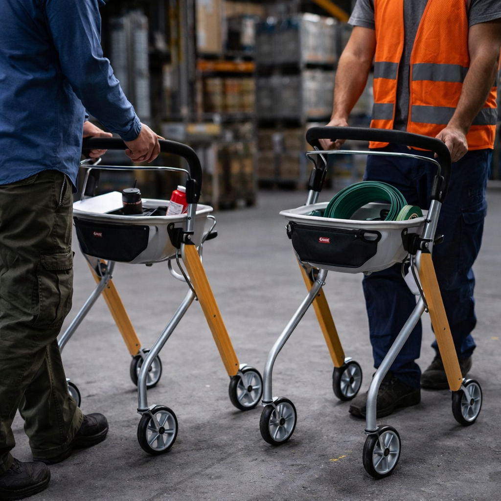 Indoor Rollator – White – Adjustable Height – Mobility Aid