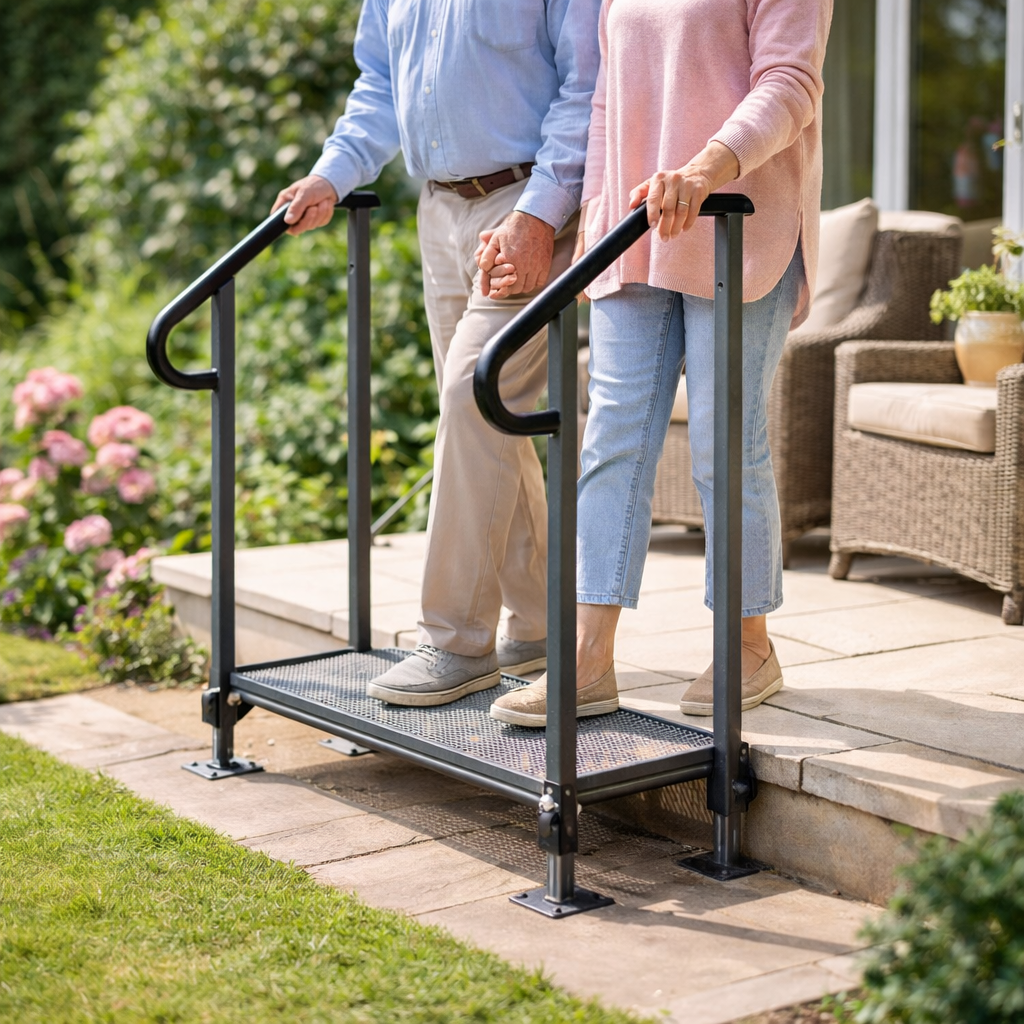 Adjustable Steel Step – 140mm-355mm – Galvanised – Handrails