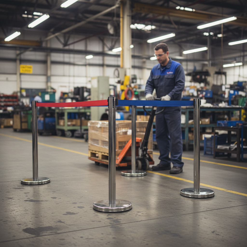 Premium Eco-Friendly Stanchion Set with 2 m Retractable Belt for Queue Management in Various Colors