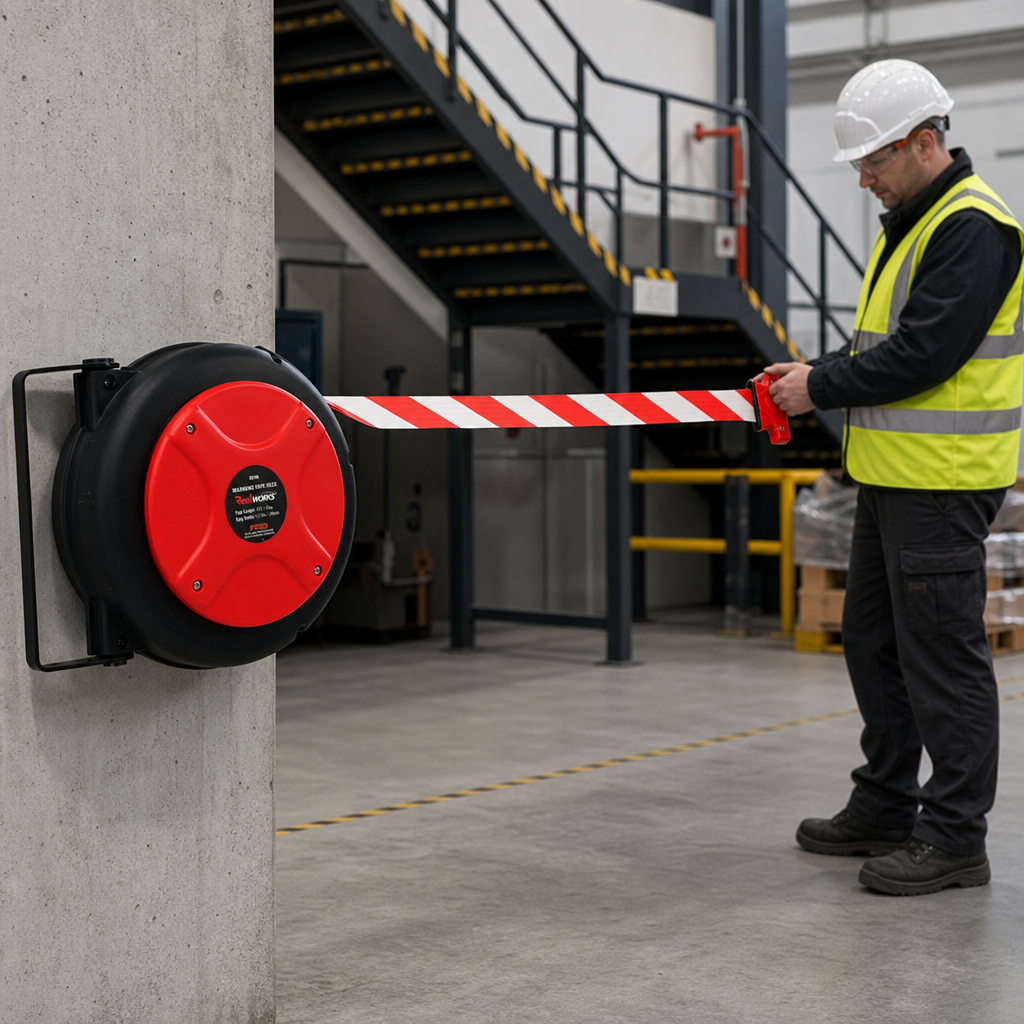 Heavy Duty Retractable Safety Barrier 16m for Indoor & Outdoor Use