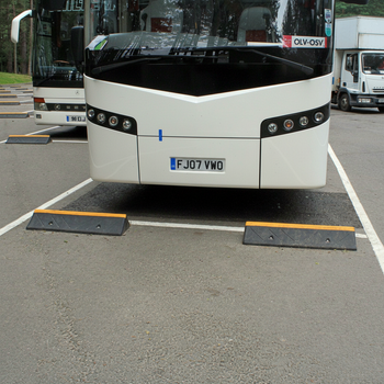 Professional Heavy Duty Coach Wheel Stops 1000mm - Rubber Construction with Fixings for Safe Parking