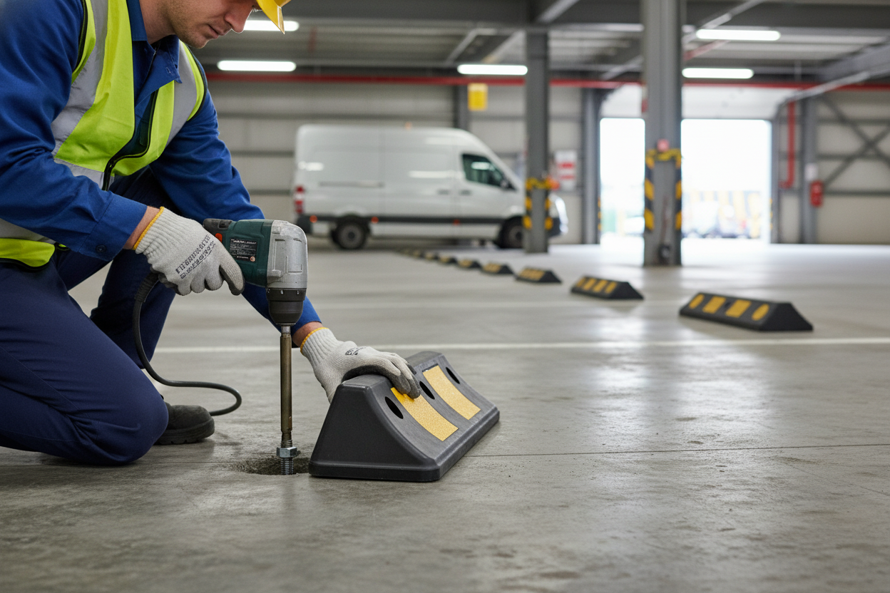 Premium Heavy Duty Vehicle Wheel Stop 500mm - Durable PVC with High Visibility for Parking Safety and Secure Installation