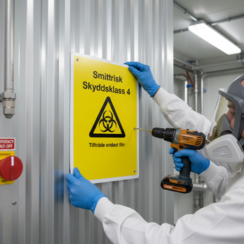 Premium Warning Sign for Infection Risk Class 4 - Durable Materials and Easy Installation Options