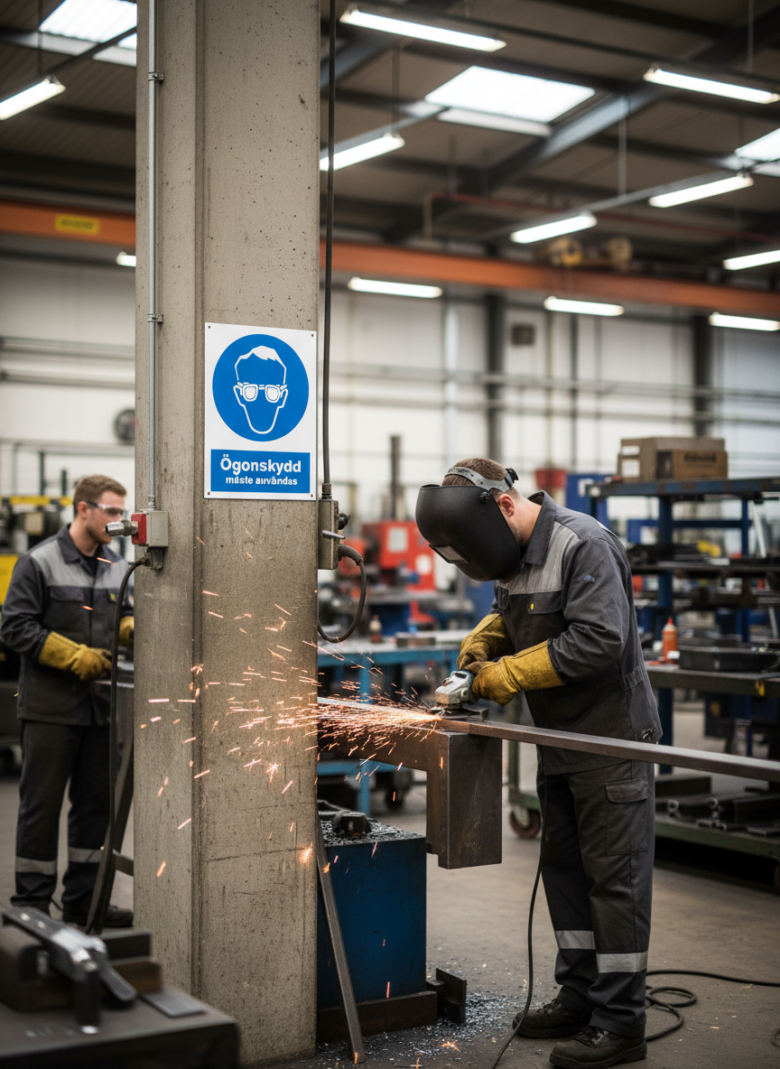 Premium Mandatory Safety Sign for Eye Protection - Multiple Sizes and Materials for Clear Workplace Communication