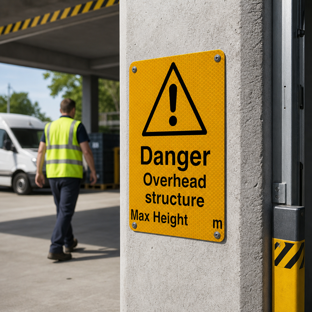 Danger Overhead Structure Sign with Composite Substrate for Height Restriction Barriers