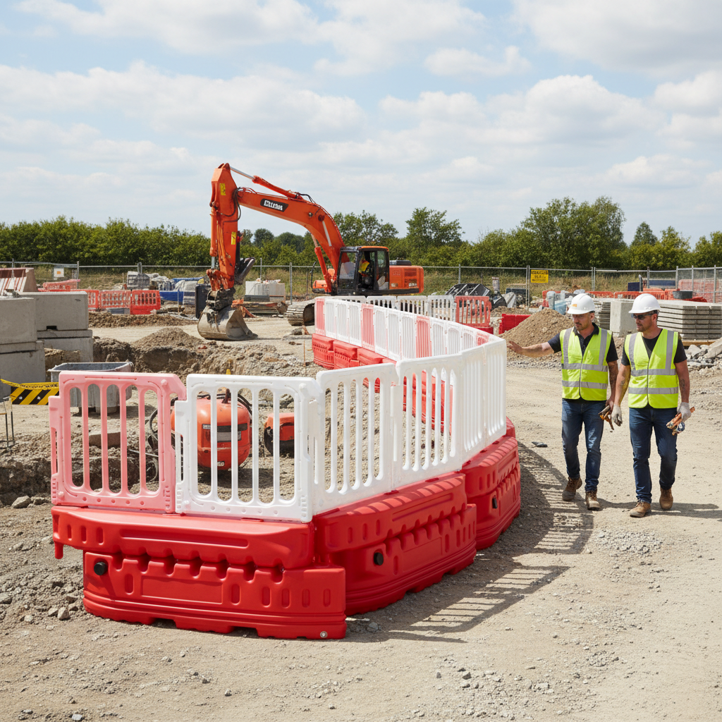 Premium 2 Metre Heavy Duty Water Filled Barrier with Blow Moulded Design and Robust Filling Cap - side view | Barriers Co