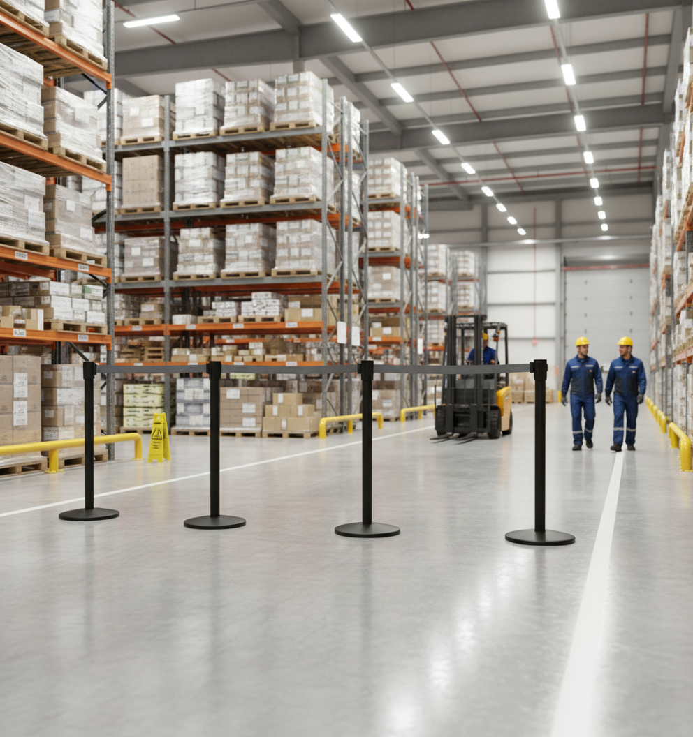 Premium Compact Stanchion with 3.4m Retractable Belt for Event Queue Control and Floor Protection