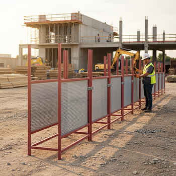 Premium Mobile Fence Transport Pallet for 20 Panels - Hot-Dip Galvanized and Stackable Design for Efficient Handling