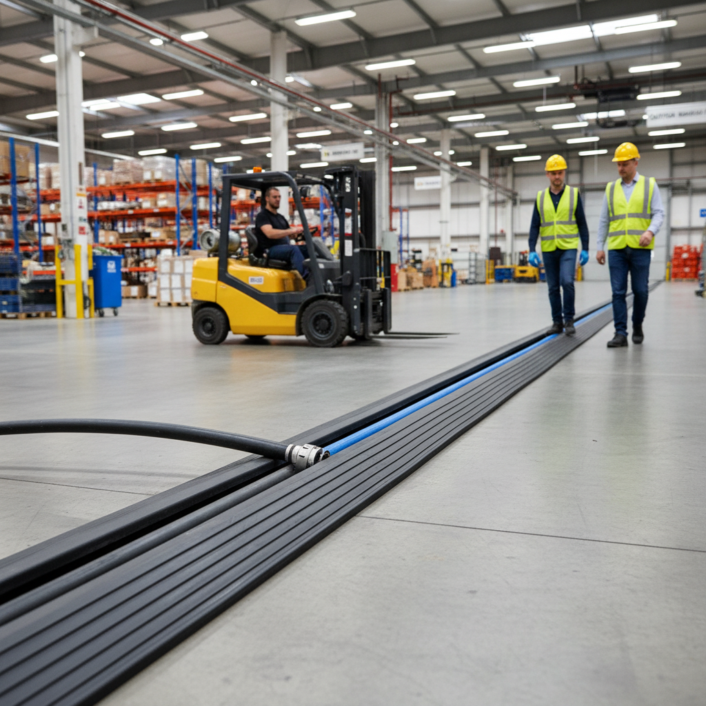 Premium Heavy Duty Single Channel Cable Ramp - 10m Roll for Hose and Cable Protection