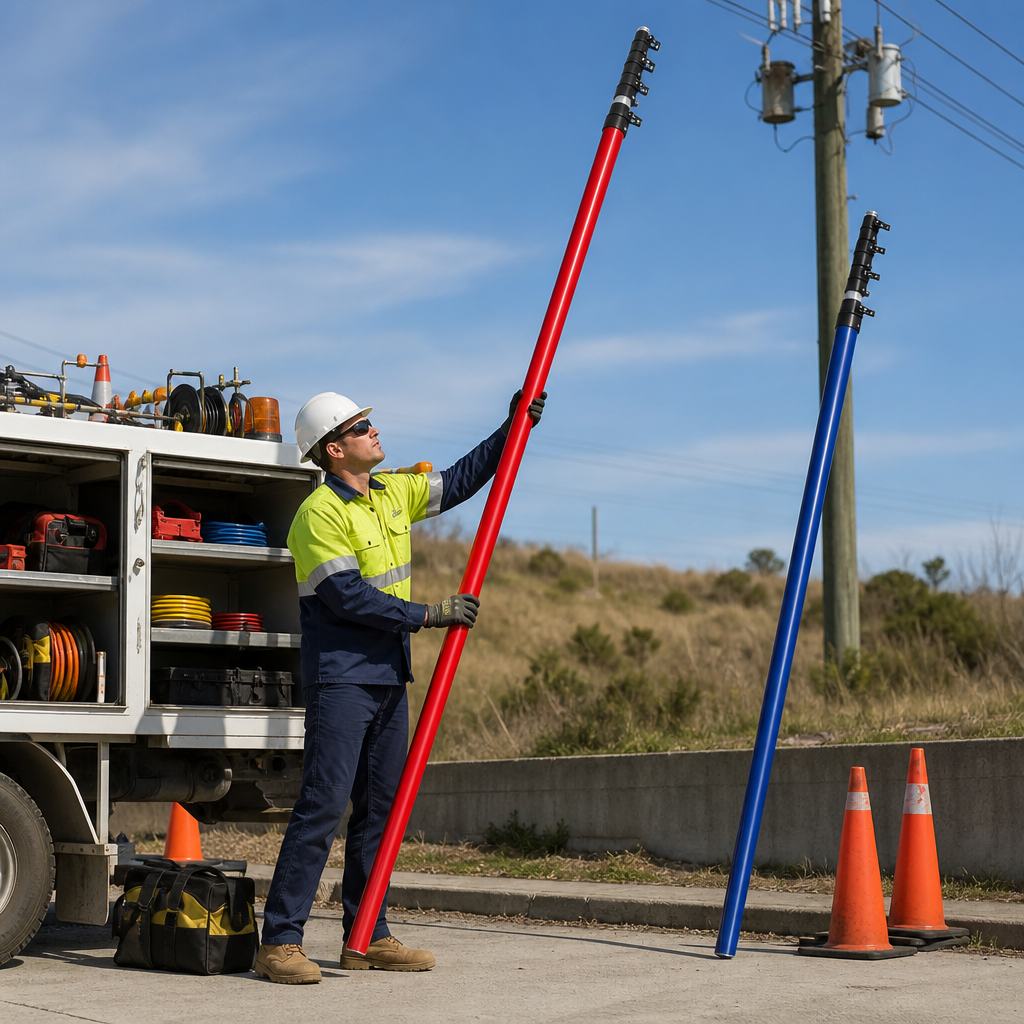 Telescopic Upright Post 75Kv Insulated 7.3m for Construction Sites