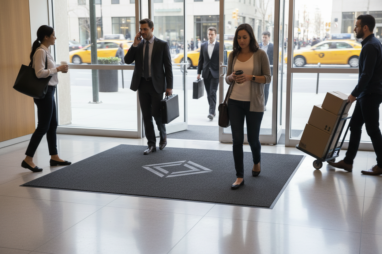 Premium Custom Logo Entrance Mat with High-Definition Printing and Anti-Slip Backing for Professional Use