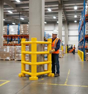 Premium Universal Column Protector - Flexible Impact Absorption for 200-700 mm Columns in Industrial Settings