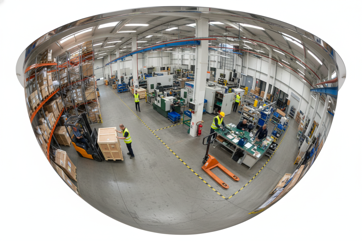 Premium 360° Dome Mirror for Enhanced Surveillance and Theft Prevention with Impact-Resistant Materials