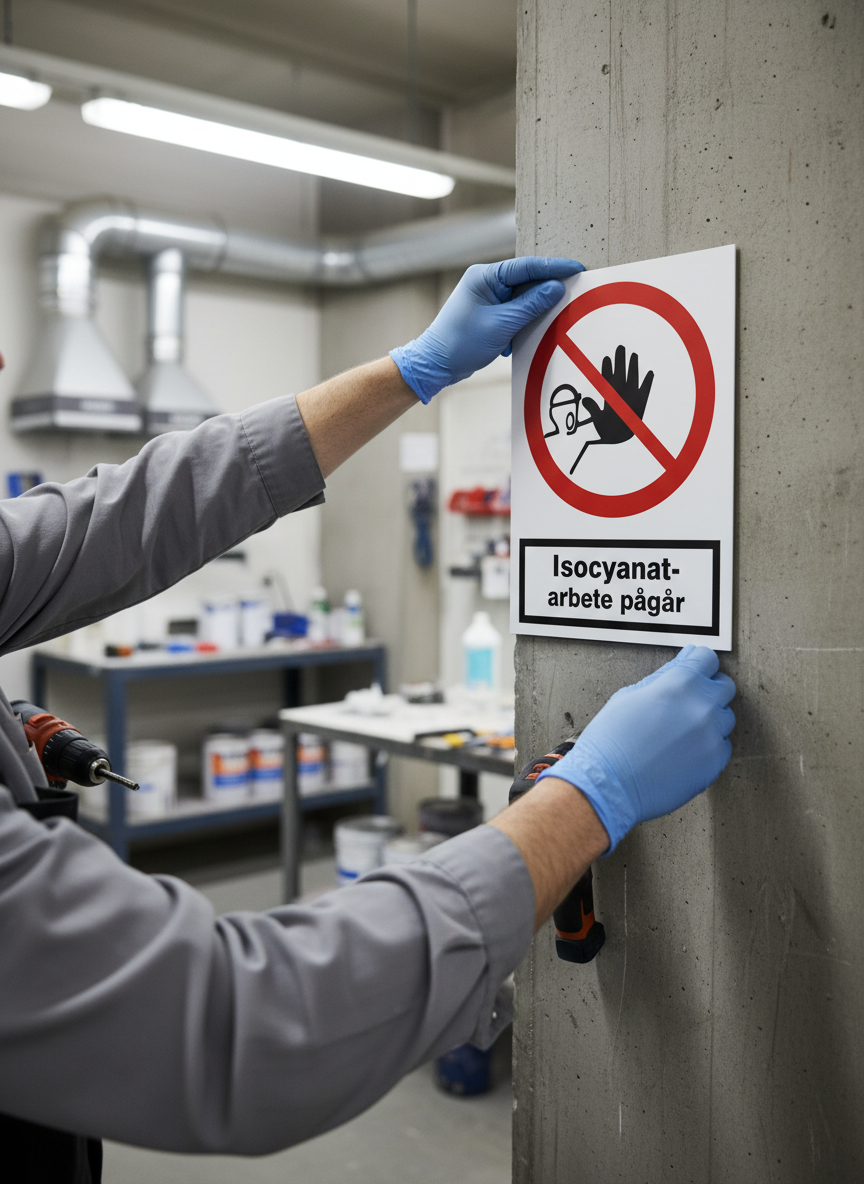 Professional Prohibition Sign for Isocyanate Work - Available in Multiple Materials and Sizes for Clear Workplace Safety