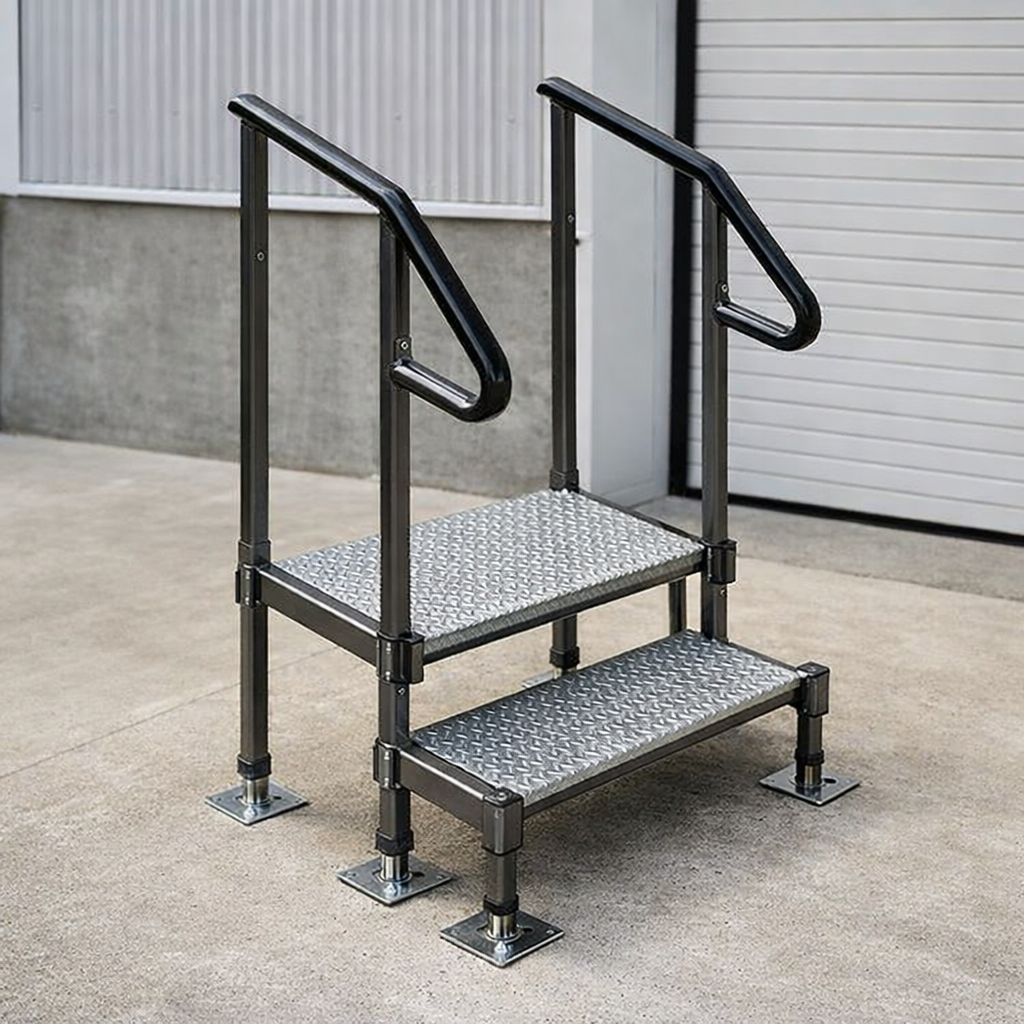 Adjustable Steel Steps – 285mm-360mm – Galvanised – Indoor/Outdoor Use