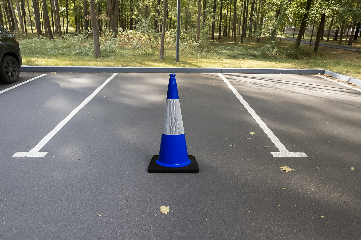 50 cm Flexible Blue PVC Traffic Cone 1