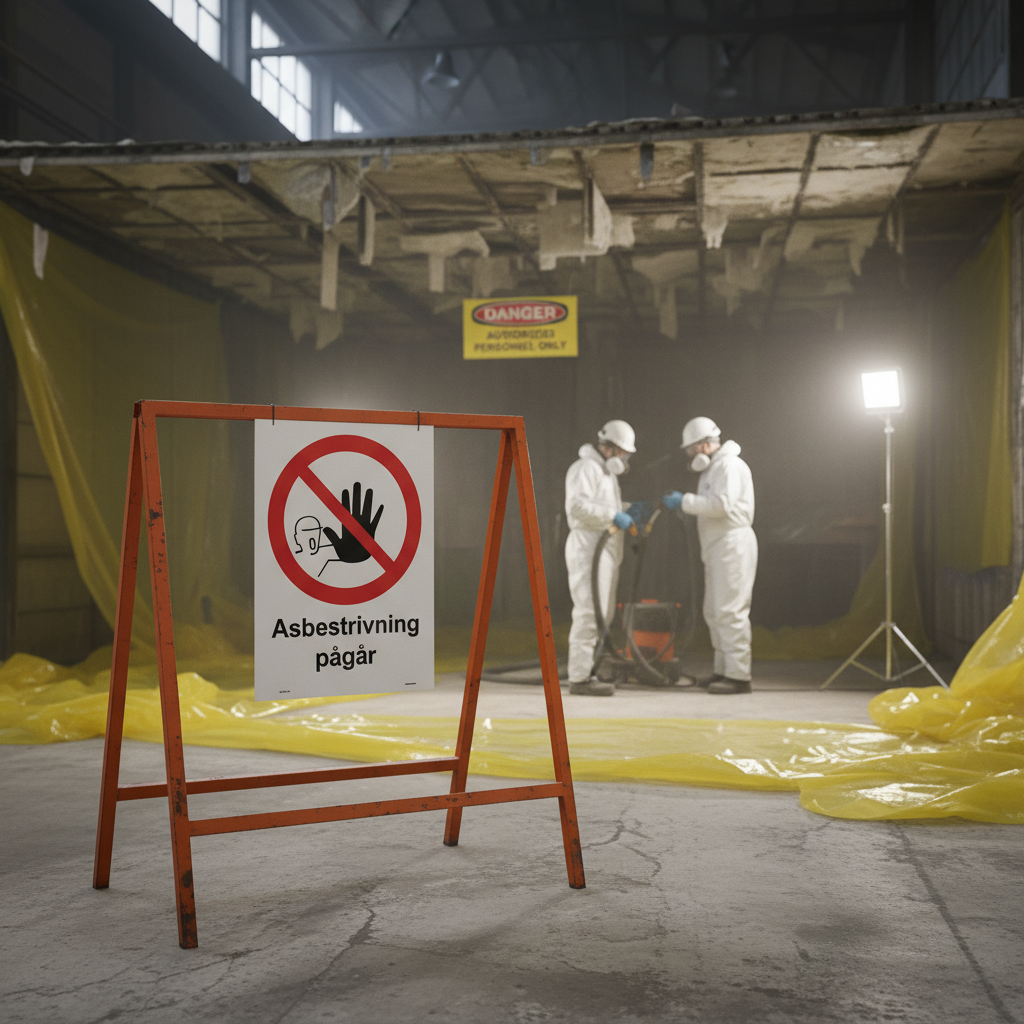 High-Performance Prohibition Sign for Asbestos Removal in Various Sizes and Materials for Workplace Safety