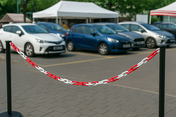 50m Nylon Plastic Chain – Lightweight Weather-Resistant Barrier Chain for Indoor & Outdoor Use{Red/White}