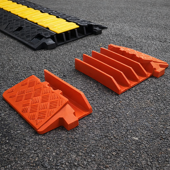 Cable Protector End Caps – Orange – 5 Channel, Polyurethane – Indoor/Outdoor