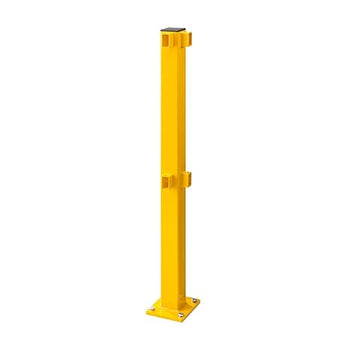 BLACK BULL MD Railing System 90° Corner Post Powder-Coated Yellow, Indoor Use