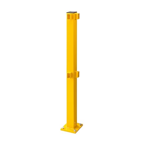 BLACK BULL MD Railing System 90° Corner Post Powder-Coated Yellow, Indoor Use