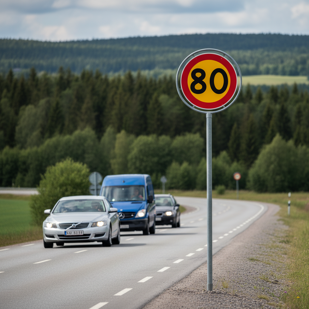 Premium Speed Limit Sign - 80 km/h, Durable Material for Safety and Visibility - High-Quality Professional Grade for Industrial and Commercial Appl...