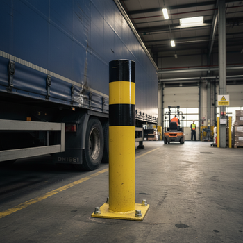 Premium Heavy Duty Bollard for Impact Protection – Galvanized Steel with Powder Coating for Indoor and Outdoor Use