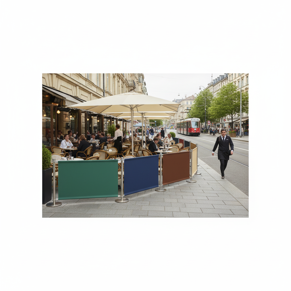 Premium Extension Kit for Café Barrier – 2000mm Wide with Plain Banner and Durable Posts