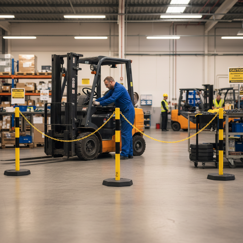 Premium Post & Chain Barrier Kit with Trolley - Complete Set with Stanchions, Bases and 25m Chain for Easy Area Cordon