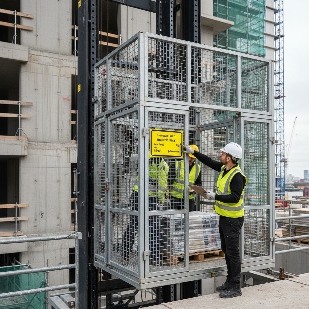 Premium Warning Sign for Personnel and Material Lift - Durable Materials with Easy Installation Options