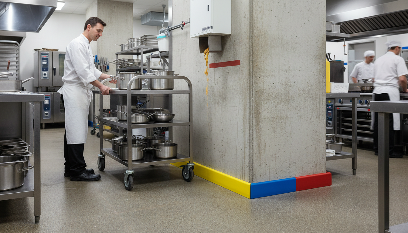 Premium Heavy Duty Wall Protection Element - Impact-Resistant HDPE with Self-Adhesive Backing for High-Traffic Areas