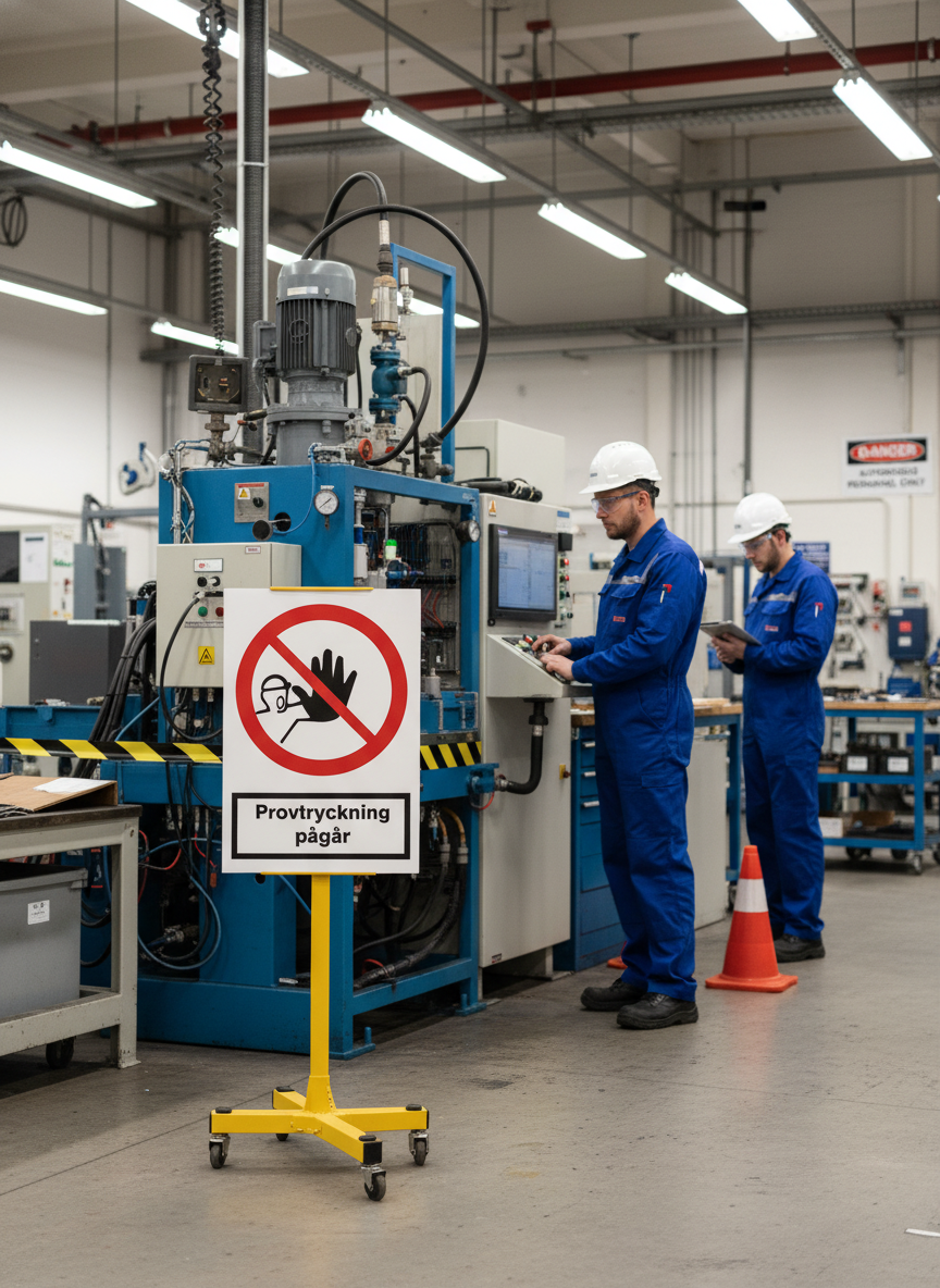 Premium Prohibition Sign for Ongoing Pressure Testing - Durable Materials and Sizes for Clear Workplace Safety