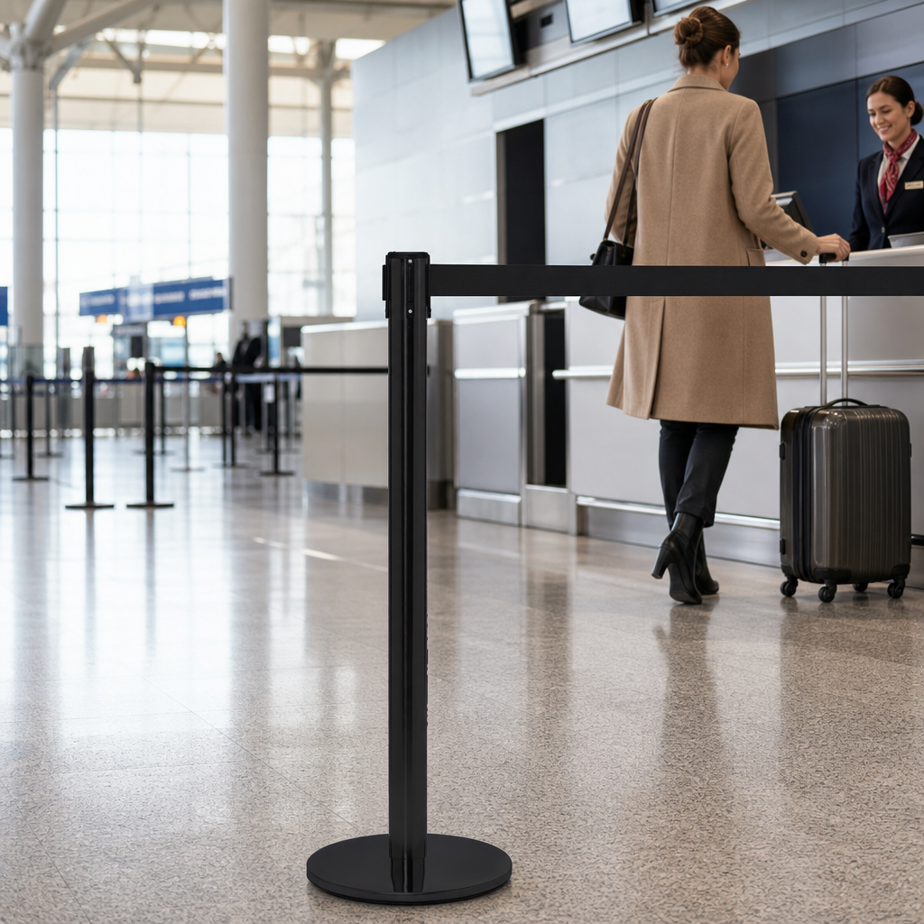 Retractable Belt Barrier System 3.4m for Airports & Retail