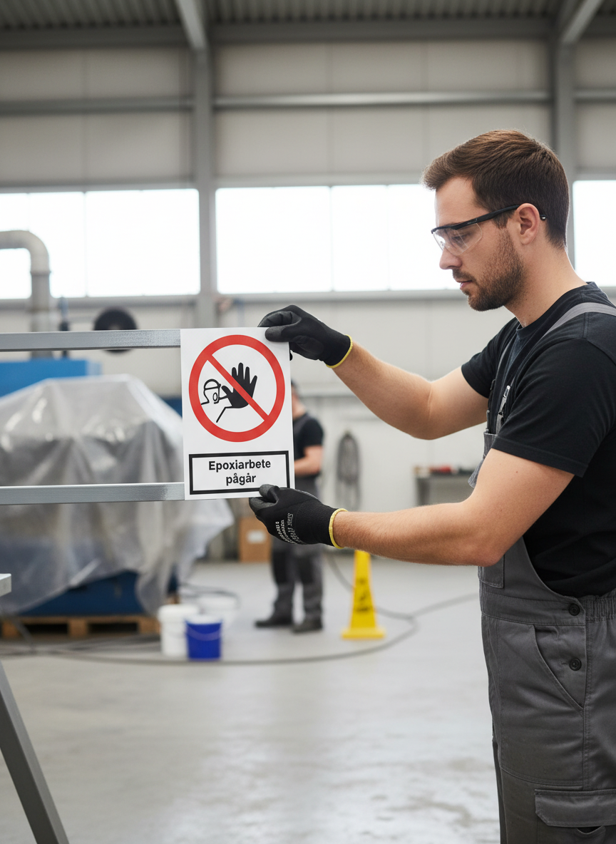 Premium Safety Prohibition Sign for Epoxy Work - Multiple Materials and Sizes for Clear Professional Marking