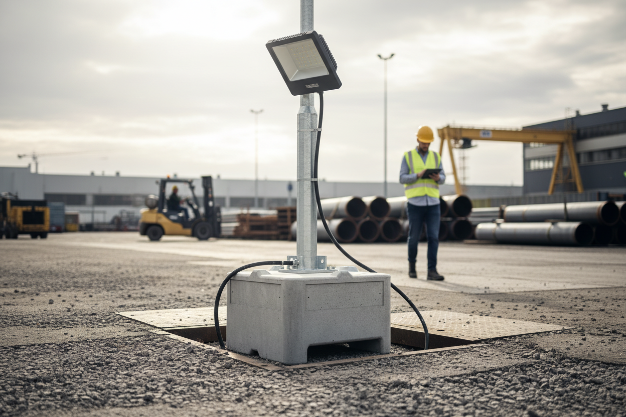 Heavy Duty Concrete Mounting Base for Traffic Signs - 600 kg Capacity with Customization Options