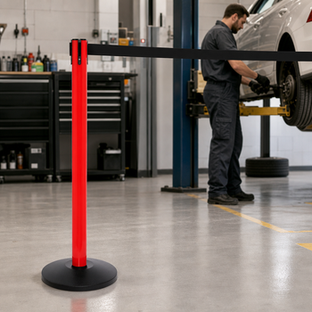 Heavy Duty Aluminium Belt Barrier System 3.4m for Workshops