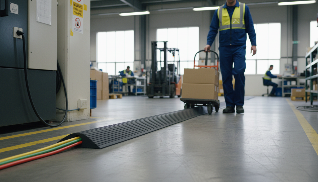 Premium Durable Rubber Ramp System for Safe Mobility - Modular Design with Anti-Slip Mats and Open Underside for Wheelchair Access