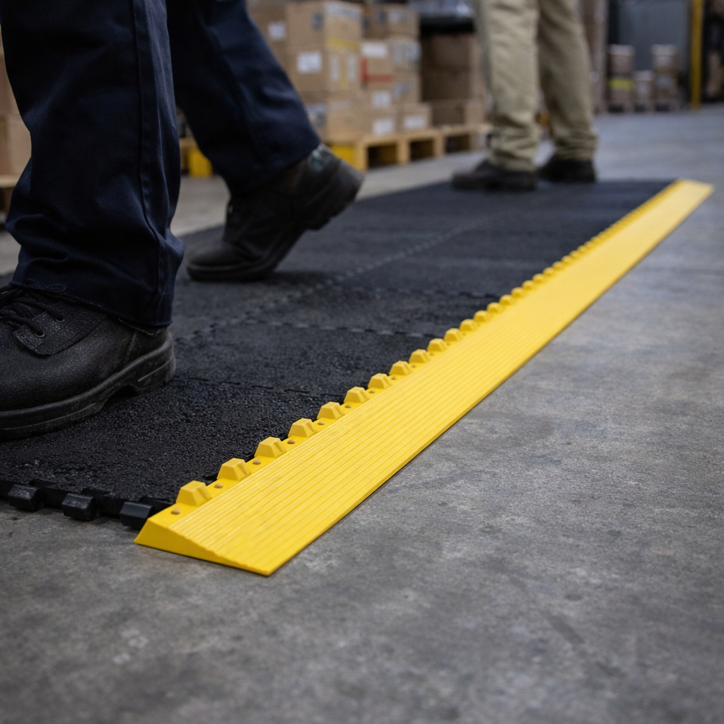 Heavy Duty Ramp – 91 cm Yellow – Nitrile Bevel – Industrial Use