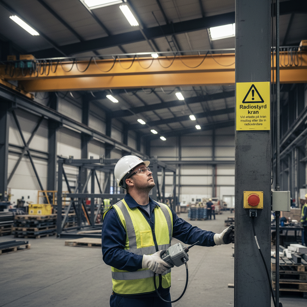 Premium Warning Sign for Remote-Controlled Crane - Durable PVC, Self-Adhesive, Magnetic, and Aluminum Options Available