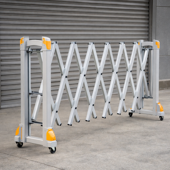 Retractable Safety Barrier – 2m Expandable – Aluminium, Corner Reflectors – Commercial Use