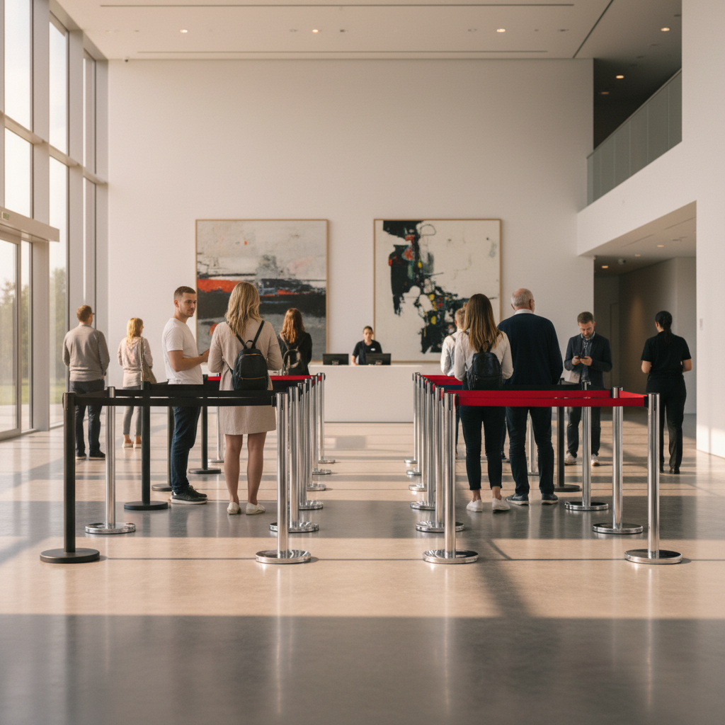 Professional Belt Barrier Stanchion Set with 3m Retractable Belt, Easy Assembly and Durable Design for Crowd Control