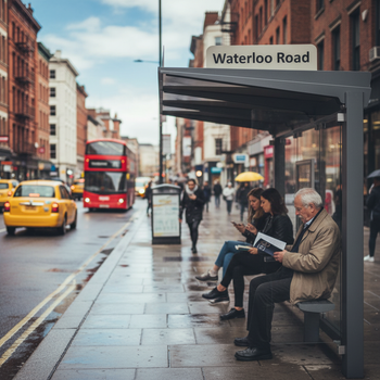 Premium Side Mounted Bus Stop Name Sign for Easy Visibility on Shelters - High-Quality Professional Grade for Industrial and Commercial Applications