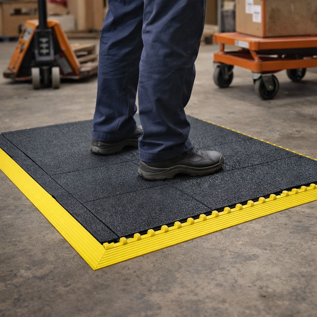 Nitrile Rubber Mat Tile – 91cm x 91cm – Fire Resistant – Industrial Use