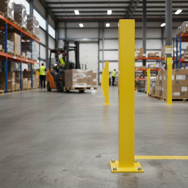 Premium Heavy Duty Impact Protection Bollard 1000mm Tall for Workplace Safety - High-Quality Professional Grade for Industrial and Commercial Appli...