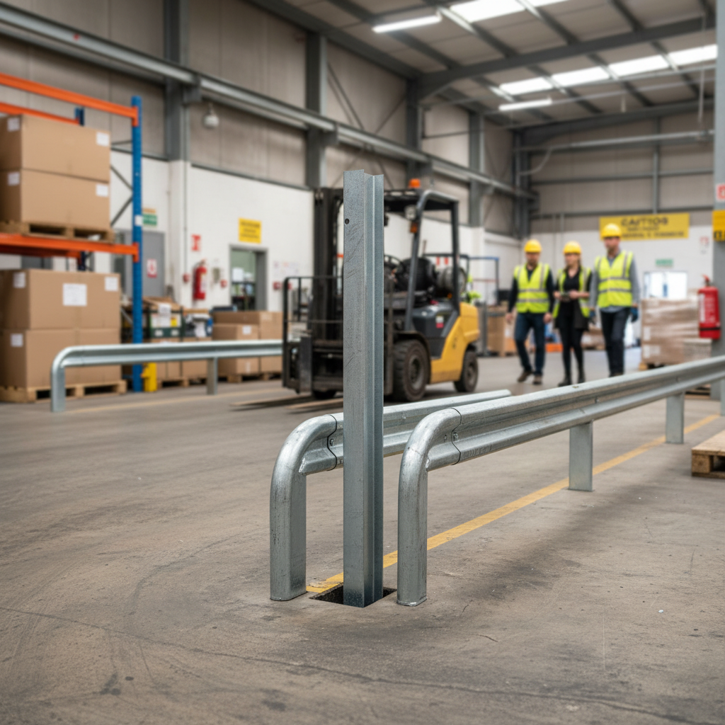 Premium 1500mm RSJ Galvanised Steel Barrier Post for Soft Surface Installation - High-Quality... - side view | Barriers Co