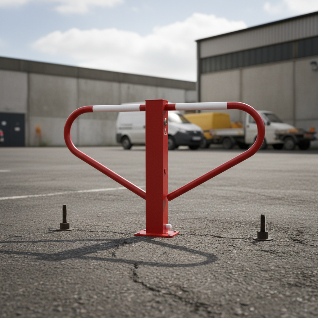 Premium Foldable Car-Park Barrier with Self-Engaging Lock and Triangular Lock for Secure Parking Spaces